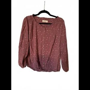 Lucky Brand Floral Blouse - Size L - Vintage Rose